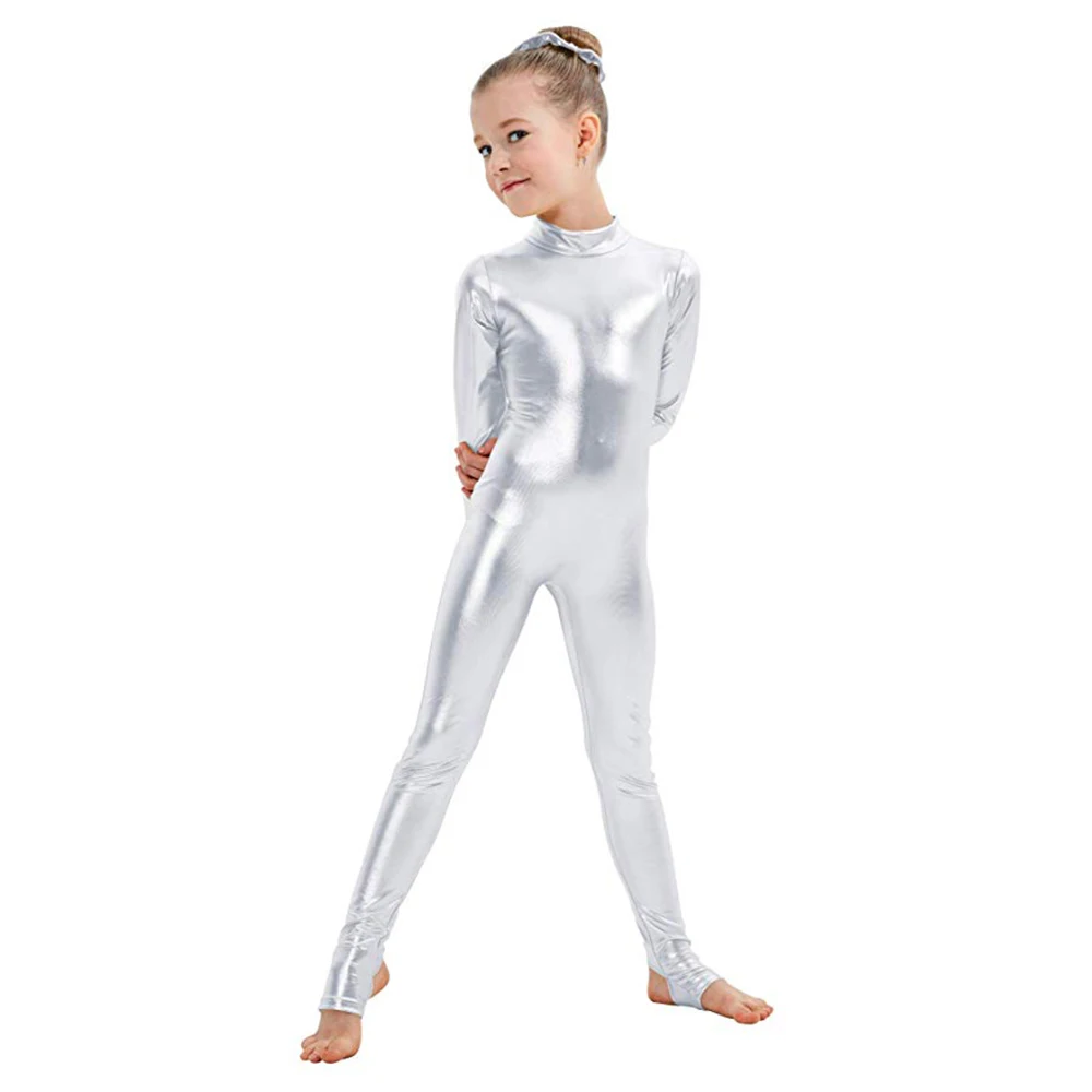AOYLISEY/детская одежда с длинными рукавами и металлическими полосками; трико для танцев и гимнастики; блестящая Одежда для танцев для девочек; костюм для выступлений на сцене