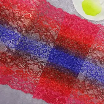 

#62 Rainbow Golden Lace 22CM Wide 2 yards/lot Stretch Elastic Lace Mesh Fabric Trim Trimming Embroidered DIY Sewing Supplies