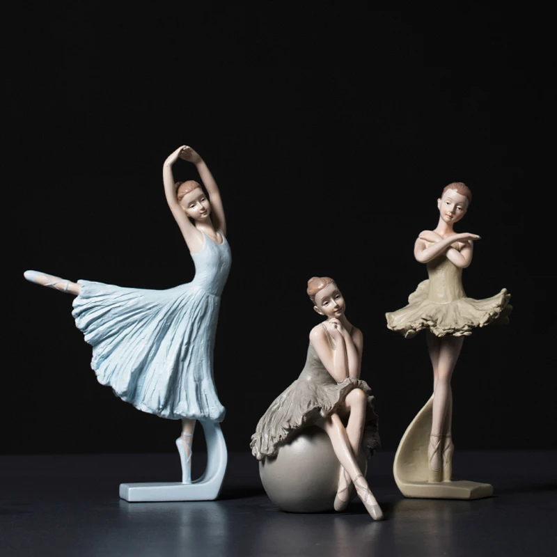 

Europe Resin Beauty Ballet Figurines Home Furnishing Crafts Decoration Western Dancing Lady Girls handicraft birthday Gift