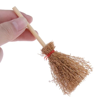 

9.5x4cm(Length x Width) 1:12 Dollhouse Miniature Fairy Garden Broom Cleaning Tools