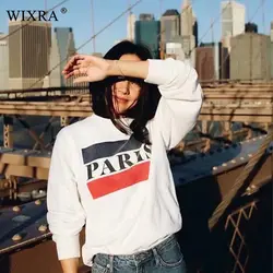 Wixra пуловеры толстовка с круглым вырезом и буквами длинный рукав свободный пуловер топы толстовки Женская одежда 2019 весна осень