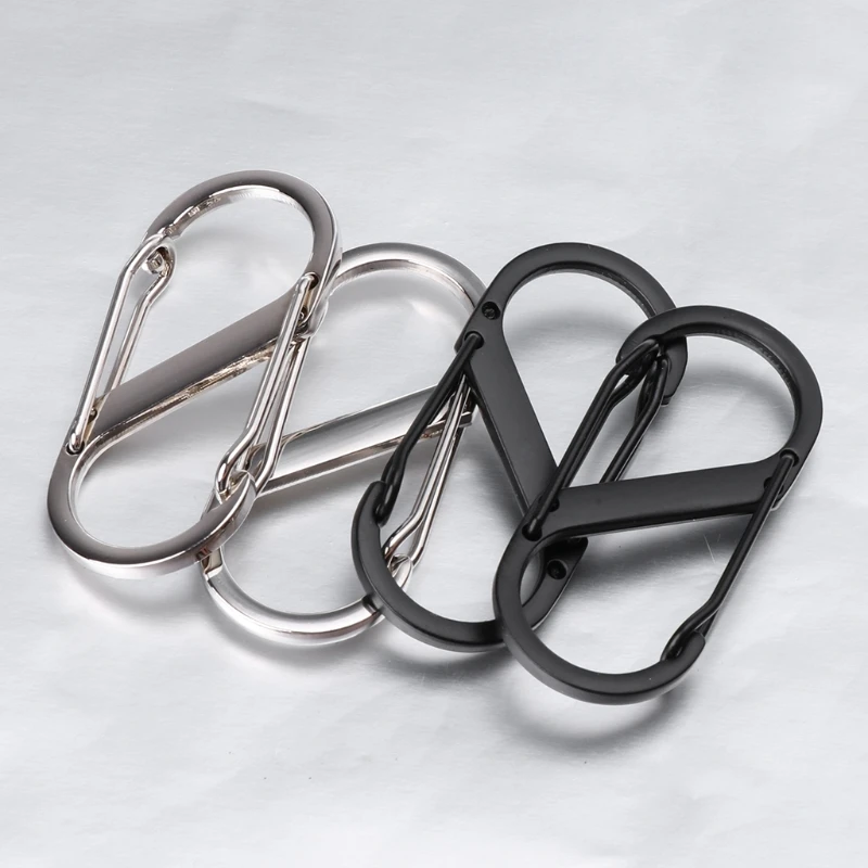

2pcs Outdoor EDC Keychain 8 Shaped Carabiner Camping Quickdraw Hook Clip Buckle