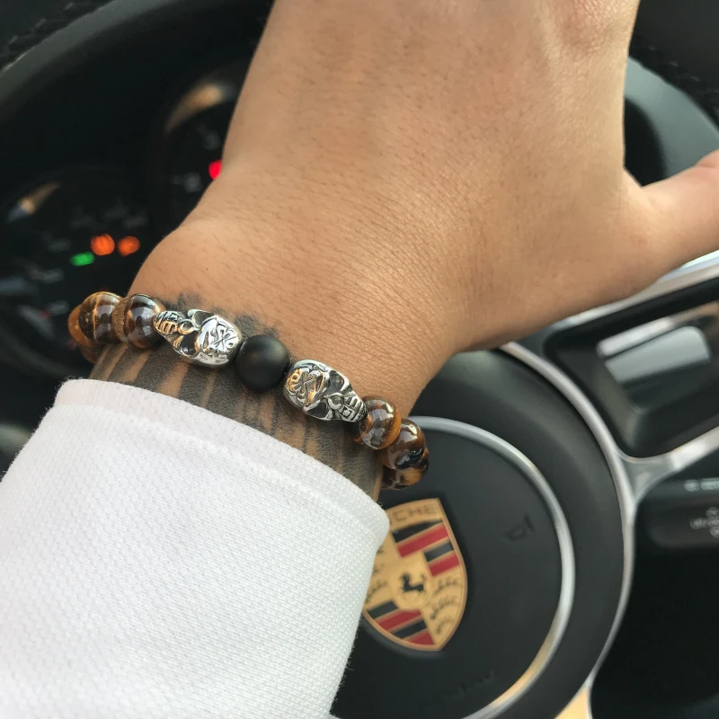 

Mcllroy natural stone bracelet/men/for women beads skull Sparta buddha Accessories jewelry bracelets bangles homme wholesale