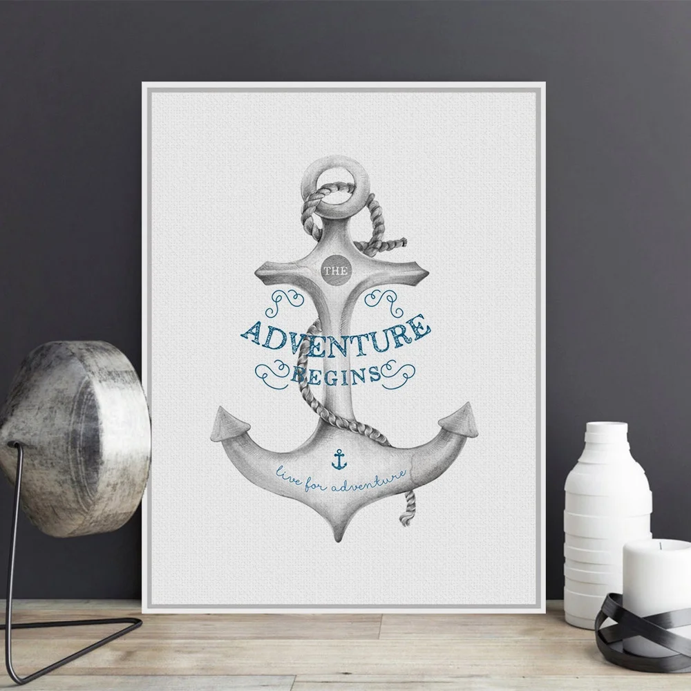 Nordic Minimalis Motivational Quotes Tipografi Petualangan Laut