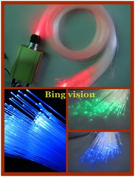 

DIY 400 strands fiber optic star ceiling kit with 16 color 16w RGB led illuminator + PMMA optic fiber + 24 key IR remote