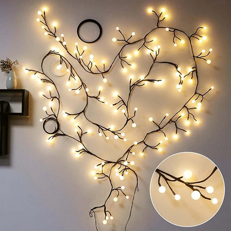 

LED String Lights Round Bulb Lamp Rattan Decoration For Christmas Festivals Party SDF-SHIP