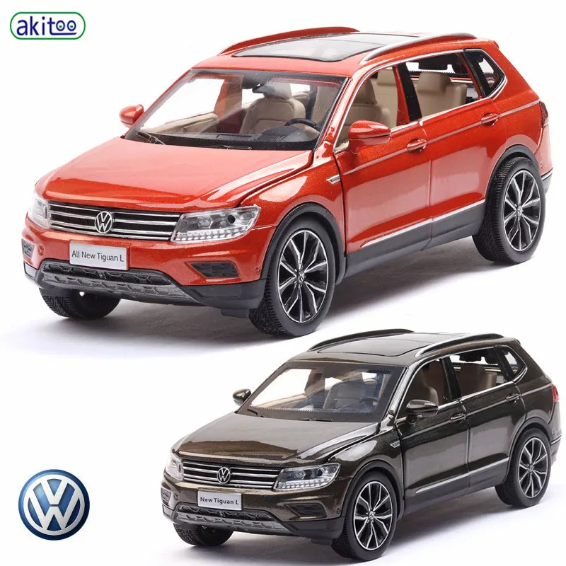 Модель автомобиля akitoo Tiguan L модель из сплава внедорожник автомобиль со звуком и