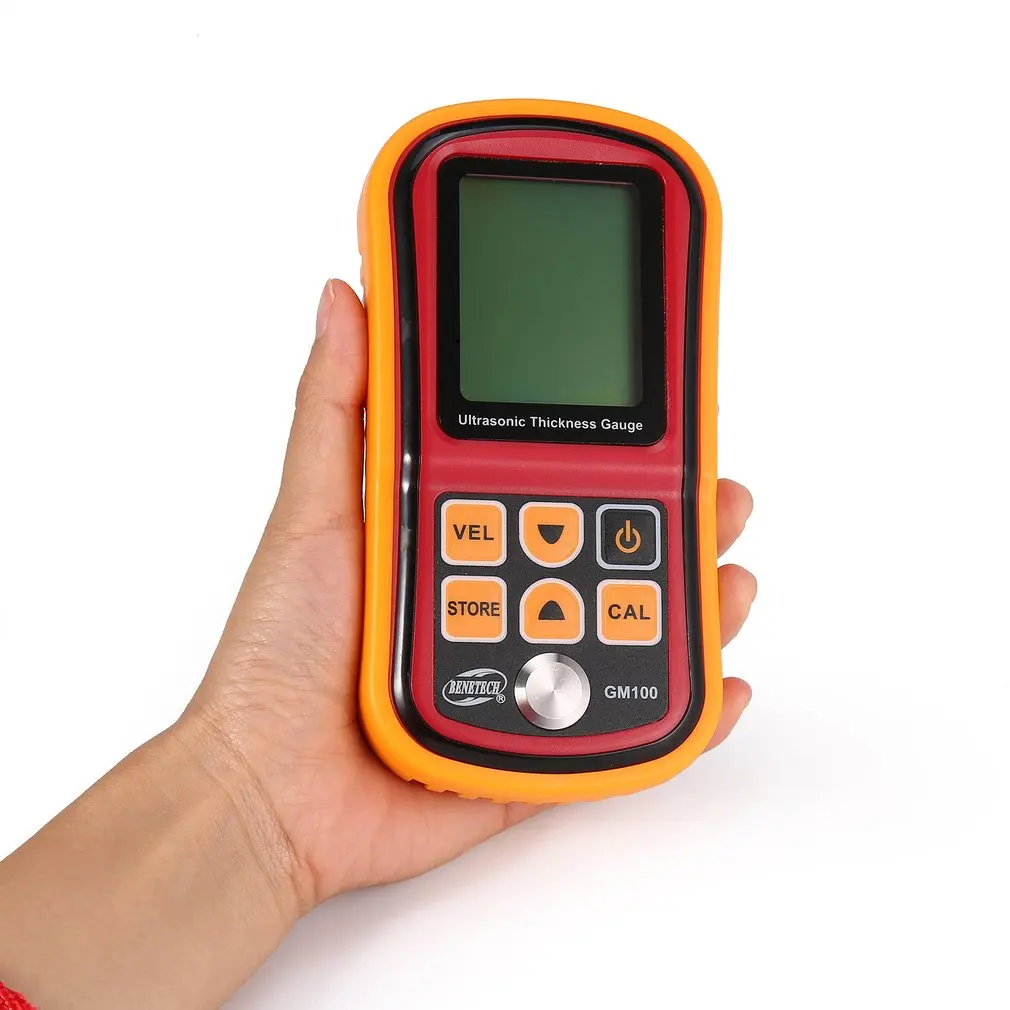 

GM100 Digital 1.2~225mm Thickness Gauge Meter Ultrasonic Testering Steel Voice Sound Velocity Width Measuring Instruments