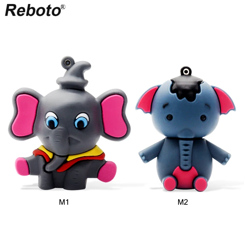 

Reboto USB 2.0 Pen Drive 32GB 64GB Cute Animal Elephant USB Flash Drive Mini Memory Stick 4GB 8GB 16GB U Disk
