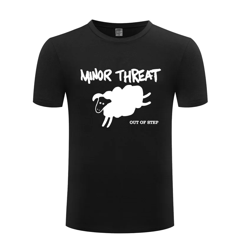 

Punk Rock MINOR THREAT Out Of Step T Shirts Men Hip Hop Short Sleeve O Neck Cotton Man T-Shirt Cool Funny Streetwear Top Tees