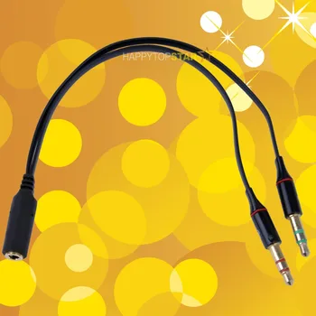 

Black 3.5mm Stereo 4 Pole Socket TRRS to 3.5mm Mic & Headset Earbuds Gold Plated Jack Splitter Adapter Adaptor Cable Cord