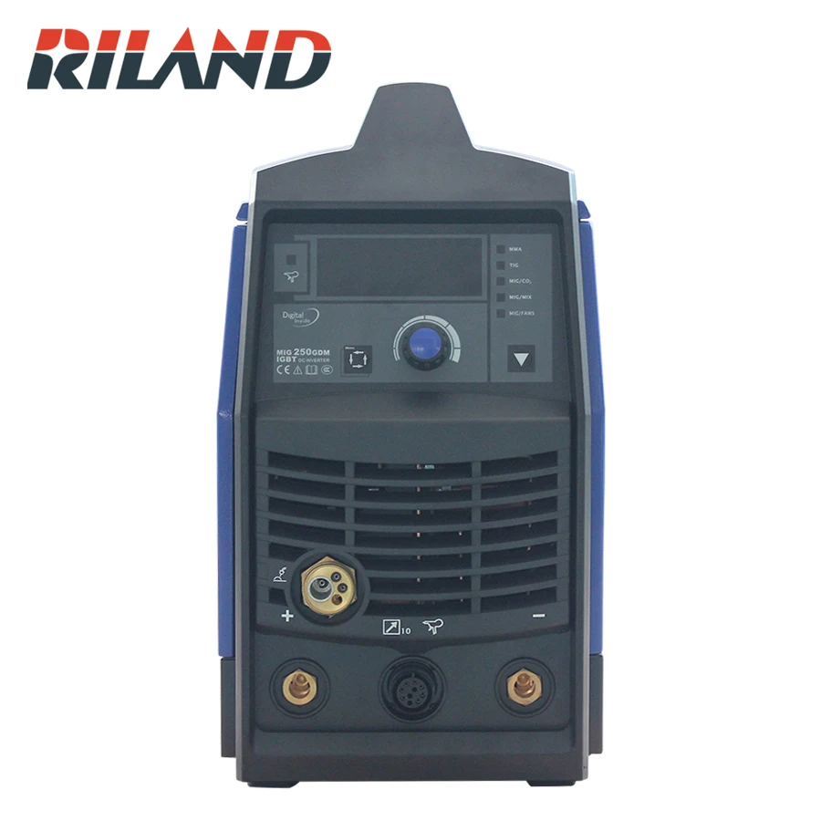 RILAND inteligentny spawacz MIG250GDM 230V jednofazowy MIG SPAWARKA przenośny IGBT MIG TIG MMA spawarka elektryczna maszyna do RILAND inteligentny spawacz MIG250GDM 230V jednofazowy MIG SPAWARKA przenośny IGBT MIG TIG MMA spawarka elektryczna maszyna do