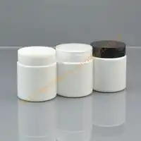 50グラム白ペット瓶、50ミリリットルクリームジャーで白/黒/クリアppキャップ、化粧品包装パーソナルケアサンプル容器小さな瓶