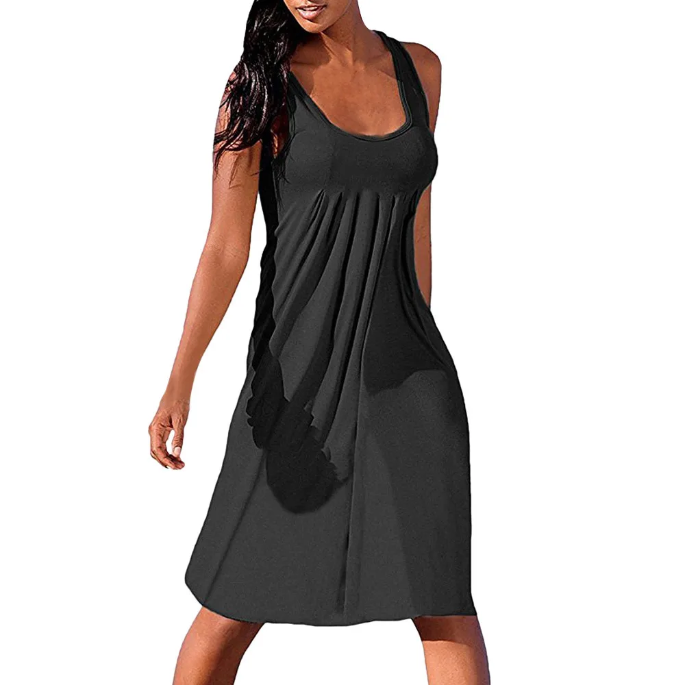 Sexy Bow Backless Polka Dots Print Beach Summer Dress Women Summer Sexy Solid Sleeveless Plain Pleated Casual Mini Dress _4.1 Sexy Bow Backless Polka Dots Print Beach Summer Dress Women Summer Sexy Solid Sleeveless Plain Pleated Casual Mini Dress _4.1