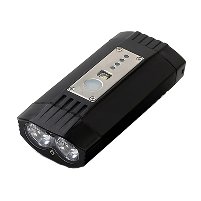 

USB Rechargeable Bicycle Light Headlight 1500 Lumen Front Bike Light Waterproof 2 LED Lamp Built-in 3000mAh Battery for Cycling