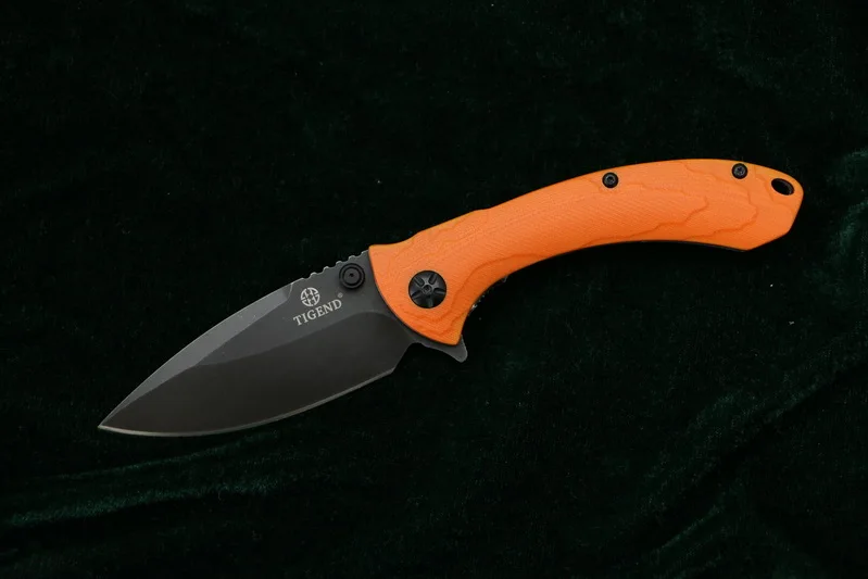 TIGEND CF1814 складной нож 8Cr14Mov лезвие G10+ стальная ручка Кемпинг Охота Открытый выживания карманные Кухонные Ножи edc инструменты - Цвет: Orange black blade