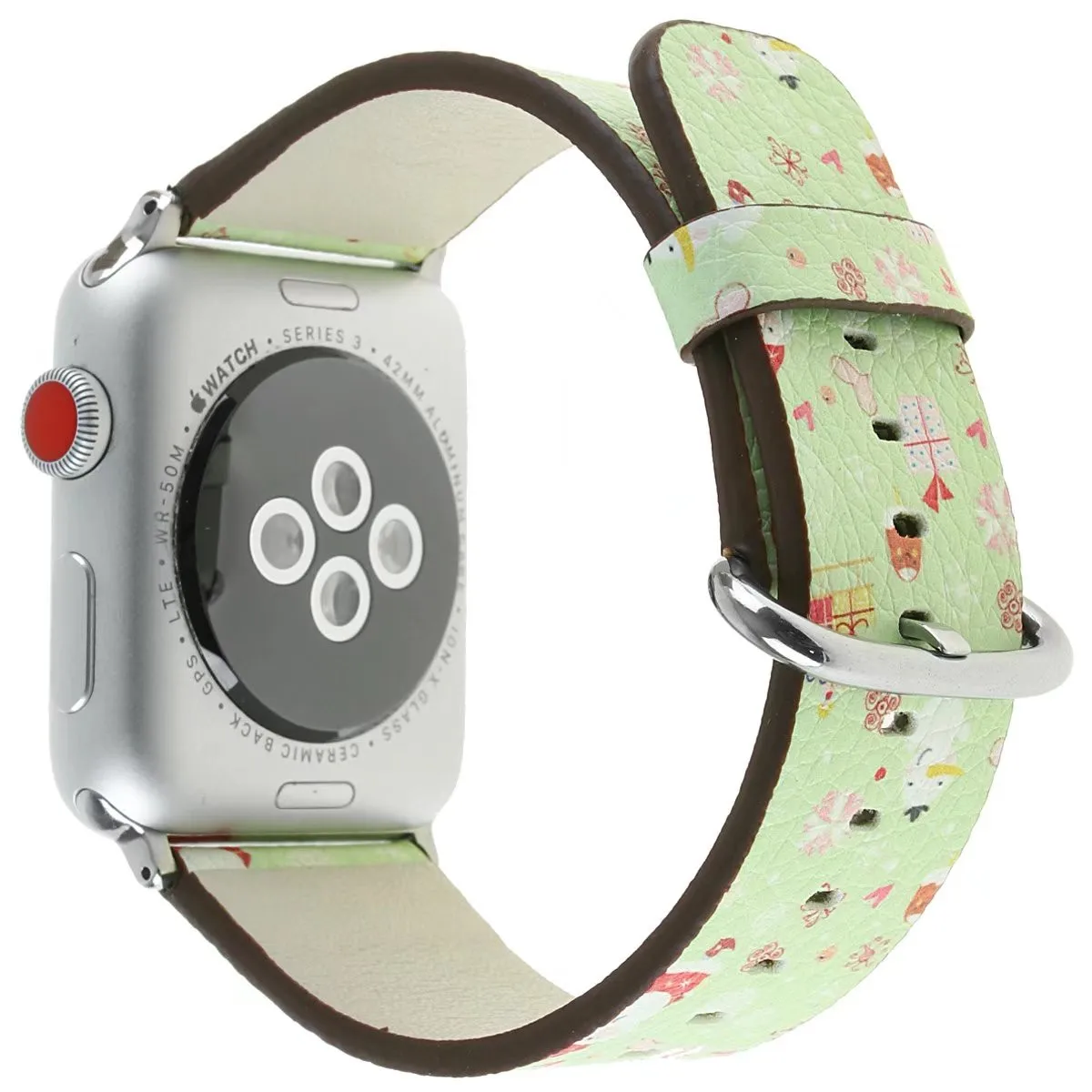 Цветочный кожаный ремешок для Apple Watch браслет рождественский снежинка северный