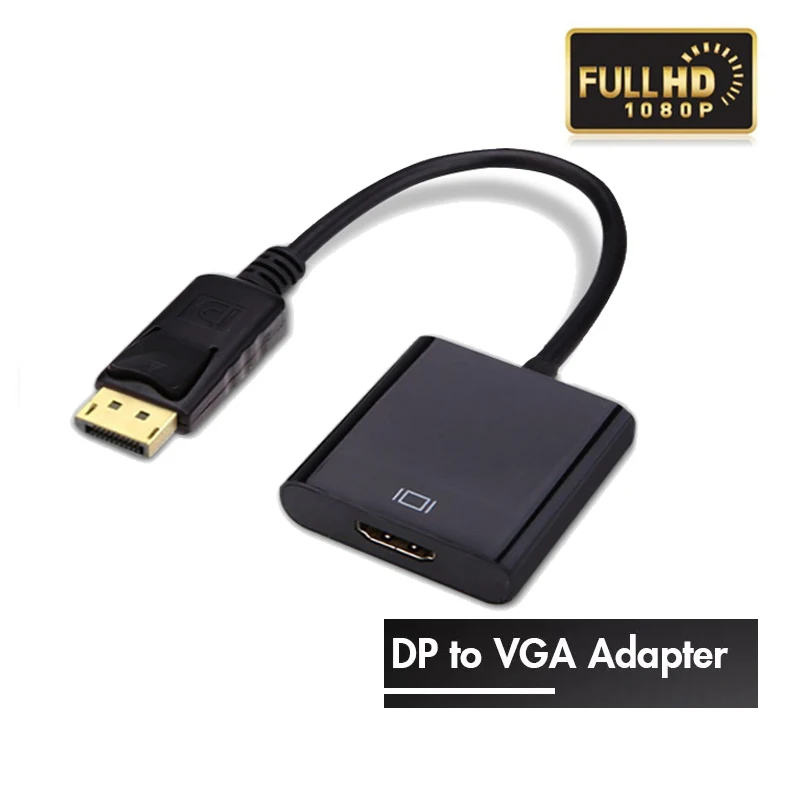 

Hxairt DisplayPort Display Port DP to VGA Adapter Cable Male to Female Converter for PC Computer Laptop HDTV Monitor Projector
