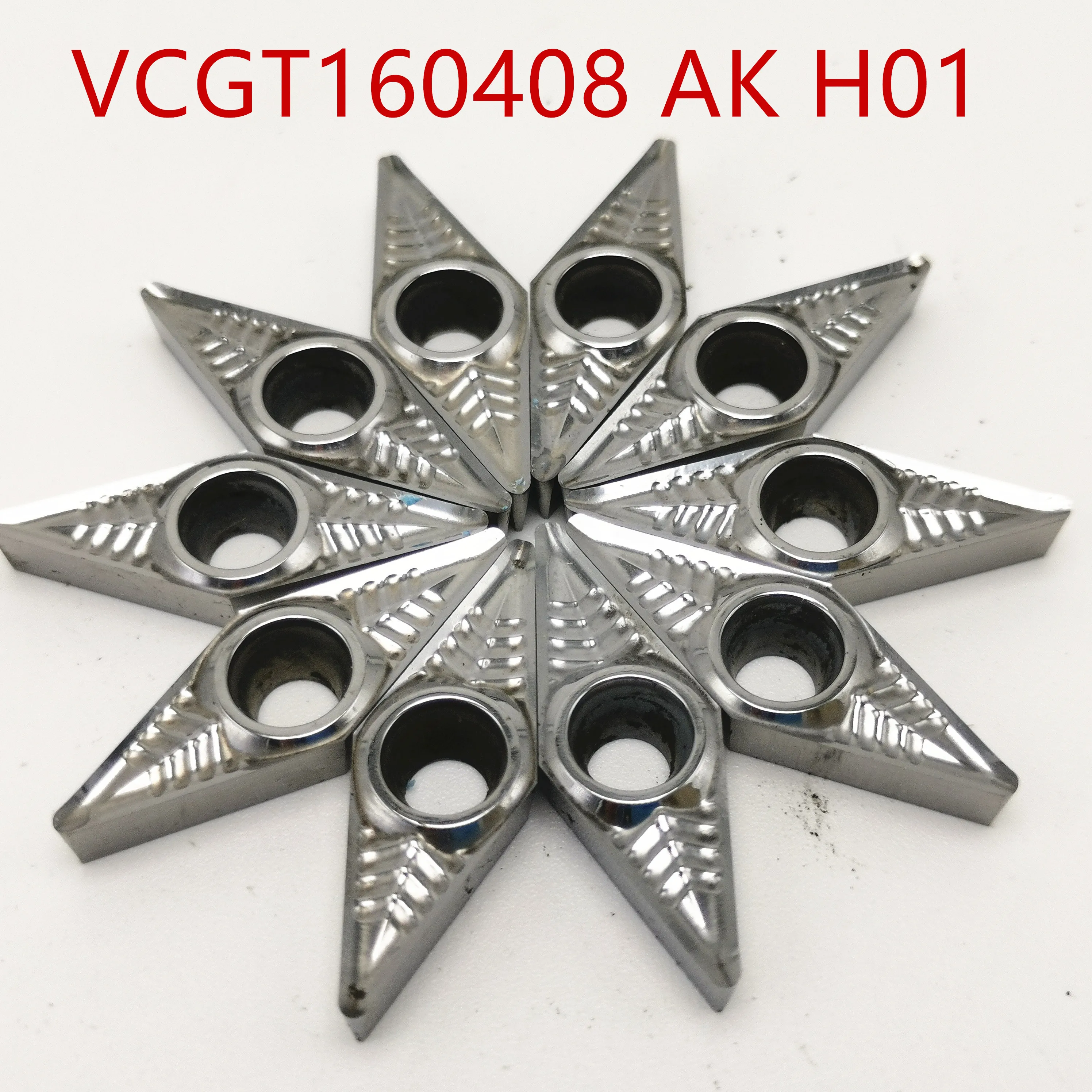 

10pcs VCGT160408 AK H01 VCGT 160408 Aluminum cutter blade Insert Cutting Tool turning tool CNC Tools AL +TIN Alloy wood