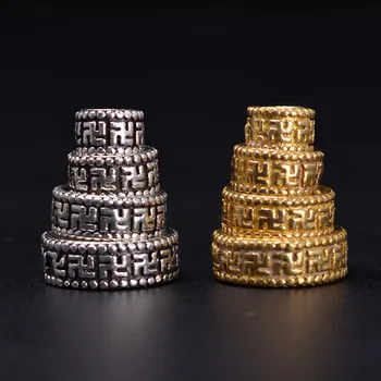 

SEA MEW 20 PCS 6mm/8mm/10mm/12mm/14mm Metal Raw Brass Antique Silver Color Round Spacer Beads Hole Beads For Jewelry Making