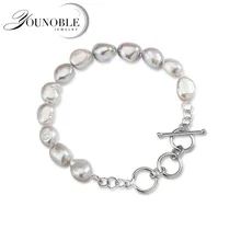 925 Sterling Silver Bracelet For Women,Real GrayNatural Baroque Pearl Bracelet Girlfriend Trendy Gift 925 Sterling Silver Bracelet For Women,Real GrayNatural Baroque Pearl Bracelet Girlfriend Trendy Gift