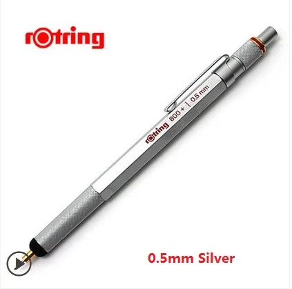 Rotring 800+ металлический механический карандаш 0,5/0,7 мм черный/серебристый Многофункциональный конденсатор ручки ручка, стилус, карандаш для рисования - Цвет: 0.5mm silver