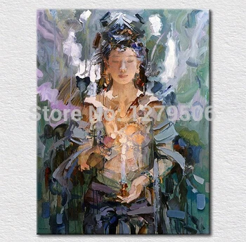 Home decor palette knife oil painting on canvas Thick Textured oil buddha painting fine room decor art.jpg
