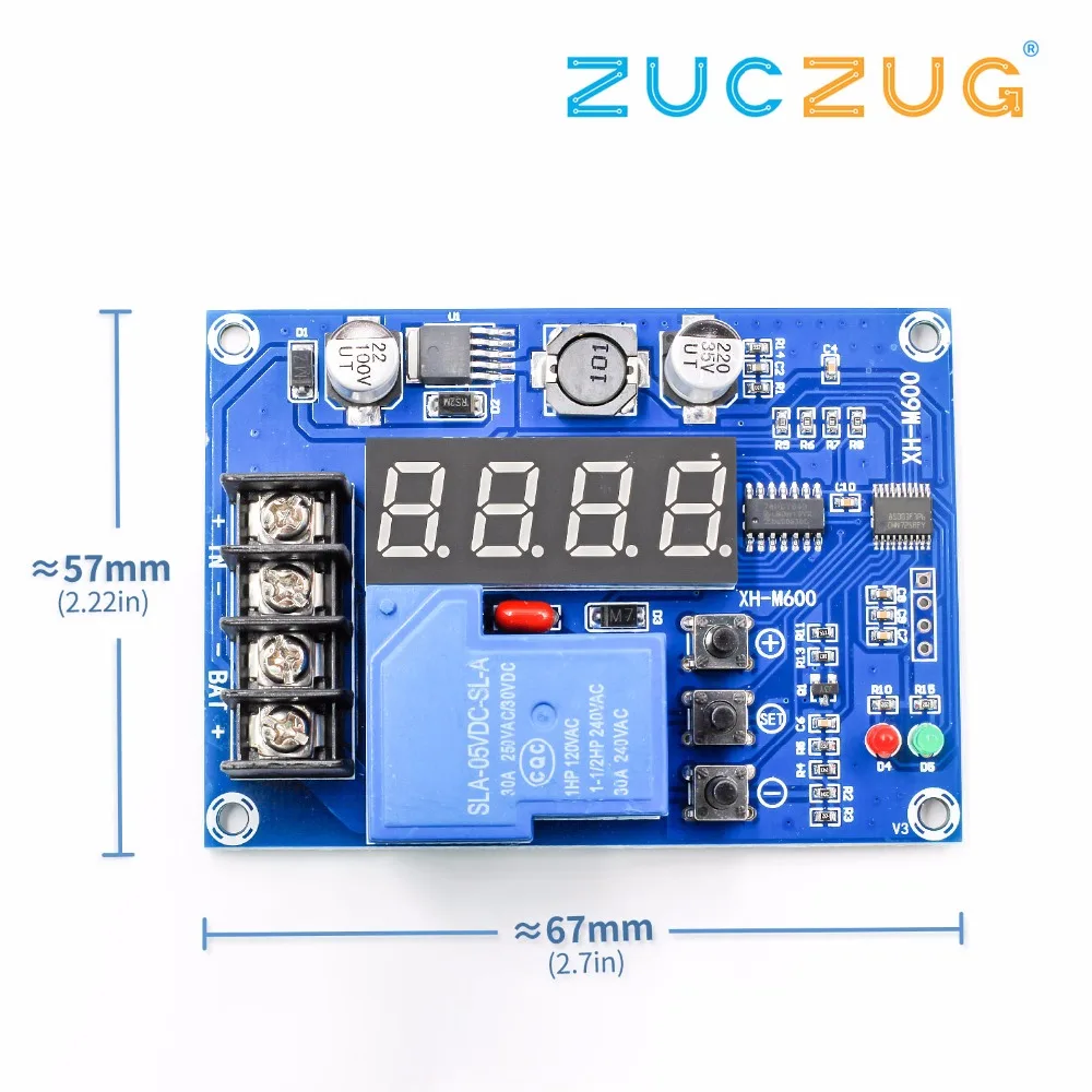 Модуль управления зарядкой 6-60 в для хранения литиевой батареи, плата защиты зарядки, устройство управления зарядным устройством для 12 В, 24 В, 48 В, XH-M600 батареи