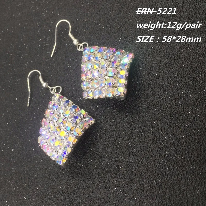 

DollyBling Original design fashion generous rhinestone earrings bent curvature of the rectangular earring for wedding party gift