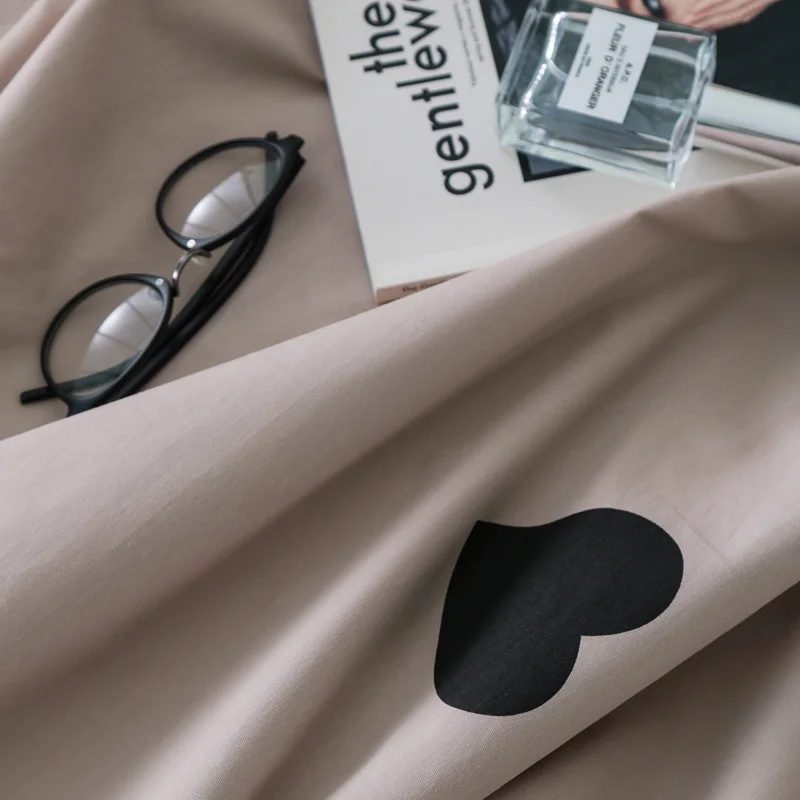 Svetanya القطن سرير شريط القلب طباعة طقم سرير مزدوج سرير مفرد ورقة المخدة و غطاء لحاف Svetanya القطن سرير شريط القلب طباعة طقم سرير مزدوج سرير مفرد ورقة المخدة و غطاء لحاف