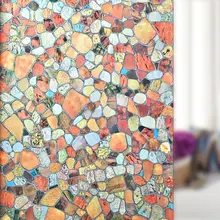 Оконная пленка с узором из коричневого камня, витражная декоративная оконная пленка 17,7 ''x 78,7'' и 35,4 дюйма. От 78.7in