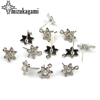 

10pcs/lot Metal Fashion Snowflake Base Earrings Connector For DIY Fashion Earrings Jewelry Accessories