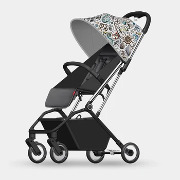 

Folding Baby Stroller Car Lightweight Portable Trolley One-Hand Control Four-Season Travelling Pram Children Pushchair