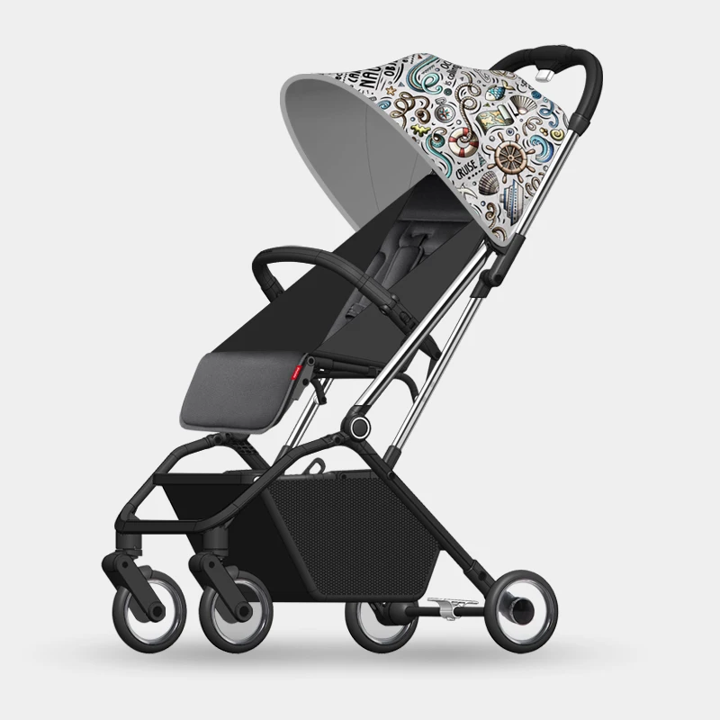  Folding Baby Stroller Car Lightweight Portable Trolley One-Hand Control Four-Season Travelling Pram