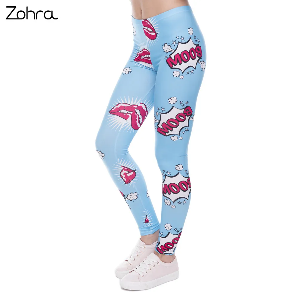 Zohra New Arrival Boom Lips Leggings Women Creative Popular Printed ...