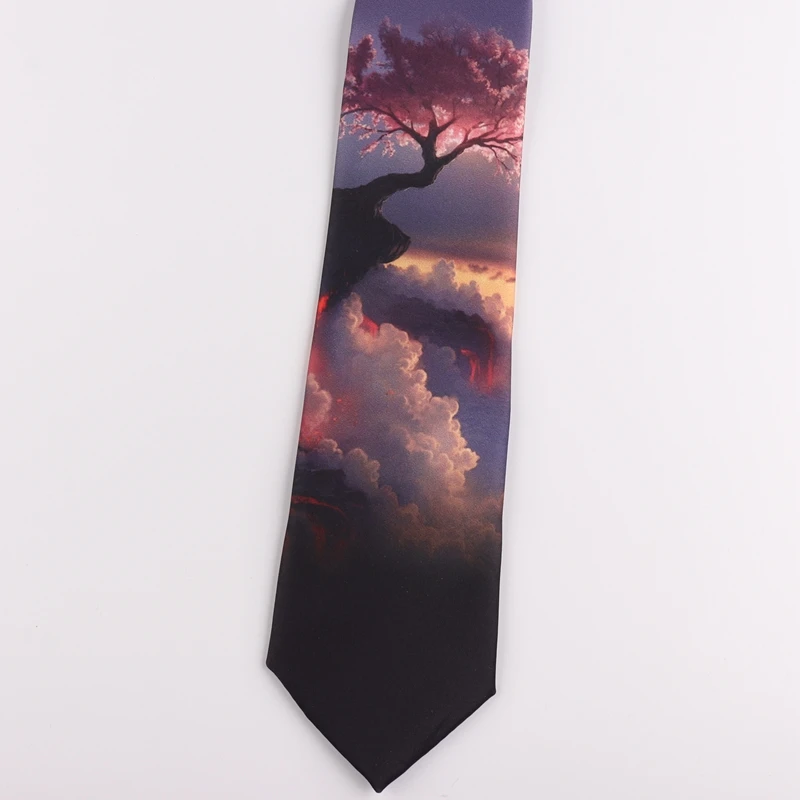 Галстук 7 см галстук с принтом мужской и женский студенческий художественный тренд Повседневный персональный подарок галстук