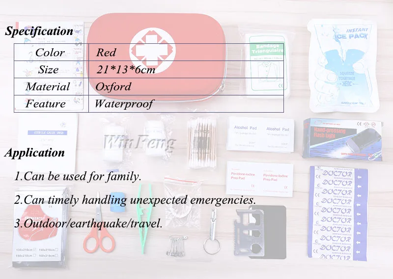 Аптечка первой помощи комплект аварийного выживания Инструменты спецодежда медицинская поставки сумка-аптечка Детская безопасность