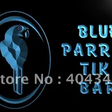 LB742-синий попугай Tiki бар Pub клуб светодиодный неоновый свет знак