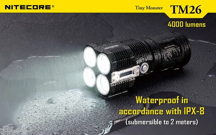 NITECORE TM26 Led 4000 люмен 454 м расстояние Oled дисплей поиск перезаряжаемый фонарик+ 18650 батарея+ NHM10