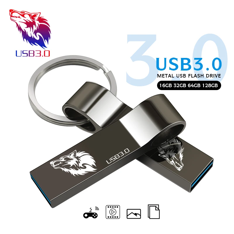 usb 3,0 флеш-накопитель 128 Гб 64 Гб металлический USB флеш-накопитель брелок для ключей usb флешка высокоскоростная Флешка 32 ГБ 16 ГБ usb флэш-диск