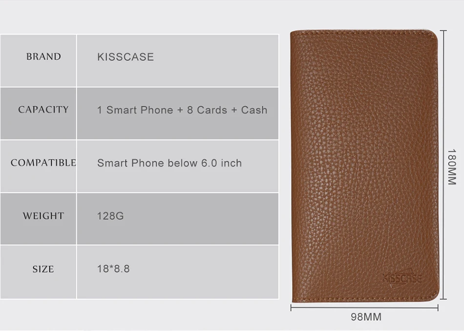 Чехол KISS, универсальный кожаный чехол-кошелек для телефона iPhone X, XS, 8, 7, 6, 6s Plus, 5S, 5, SE, деловой чехол для samsung S8, S7, S6, S5 Edge