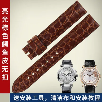 Пользовательские цвета Аллигатор крокодиловая кожа, женские часы ремни для Chopard ремень браслет для часов 14 15 17 18 19 20 мм - Цвет ремешка: Color 20
