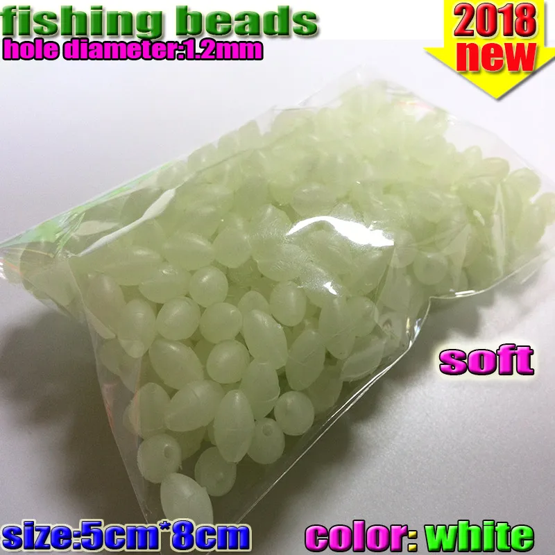 50 pieces Soft Oval Luminous Glow in Dark Yellow Fishing Beads Size 7x10mm 