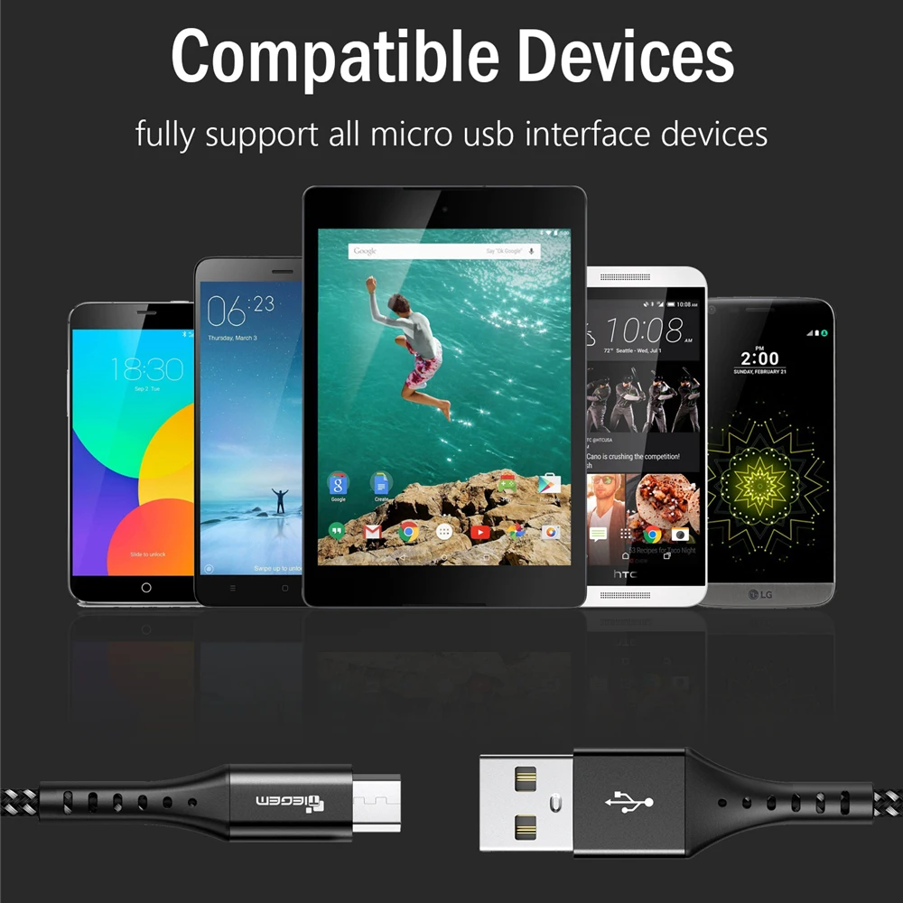 TIEGEM Micro USB кабель для Xiaomi Redmi Note 5 Pro 4 Micro USB кабель для зарядки и передачи данных для samsung S3 S4 S7 мобильный телефон 1 м 2 м