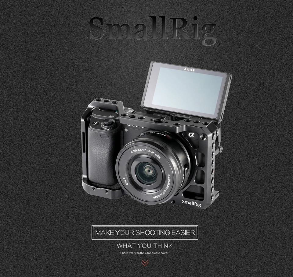 Клетка для камеры SmallRig A6400 для sony Alpha A6300/A6400/A6500/A6100 камера w/1/4 3/8 резьбовые отверстия для Vlog DIY опция 2310