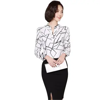 

Women Slim Office Long sleeve chiffon blouse women tops shirt vetement femme blusasy camisas mujer