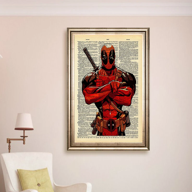 Принты супергероев Deadpool X men для коллекционеров картина без рамы отличный подарок