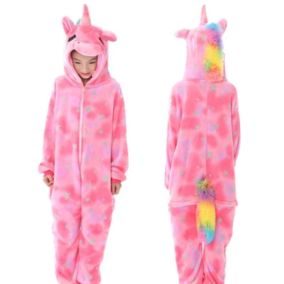 Kigurumi Onesie/Детские пижамы с пандой; детские комбинезоны единорог с рисунками животных; зимняя одежда для сна для мальчиков и девочек; детская пижама - Цвет: Horse 1