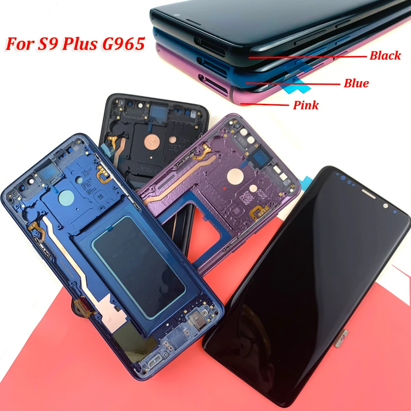 Оригинальный AMOLED Замена для SAMSUNG Galaxy S9 + ЖК сенсорный экран дигитайзер с рамкой G960