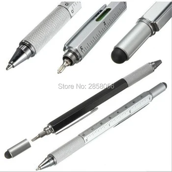 

Creative stationery including level / ruler / screwdriver / touch function capacitor ball pen multifunctional tool pen refill